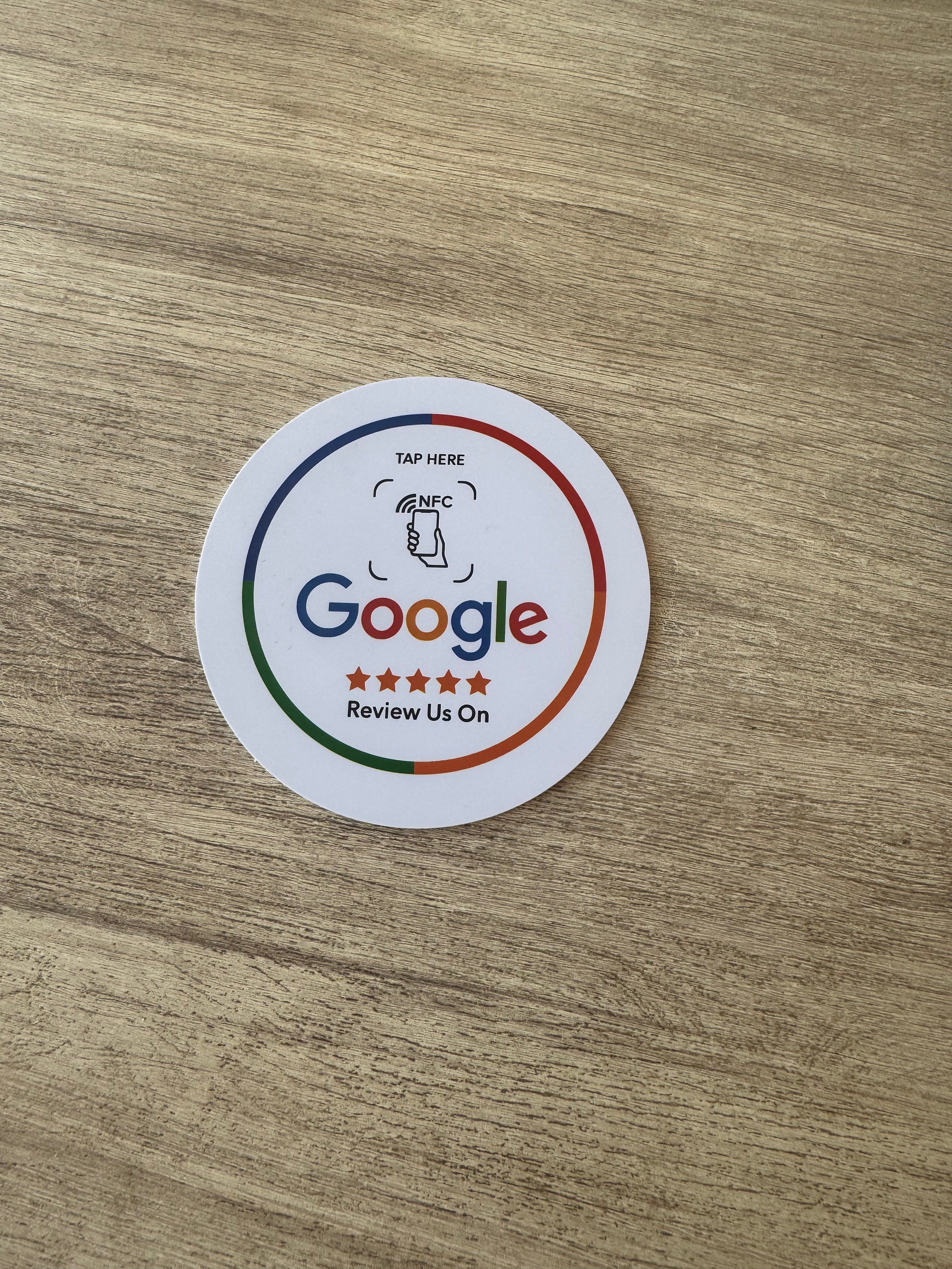 Pegatina NFC redonda para reseñas de Google