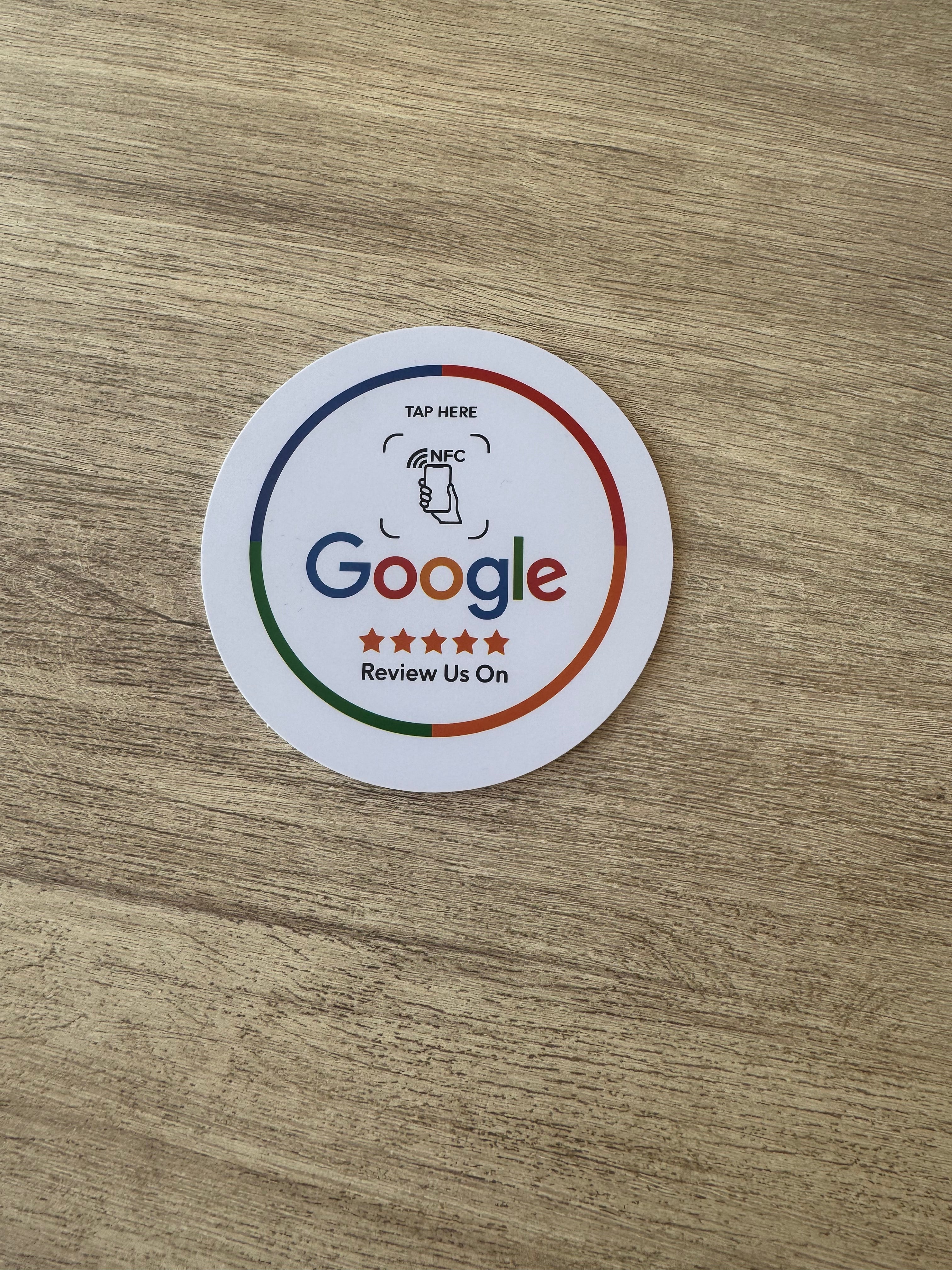 Pegatina NFC redonda para reseñas de Google