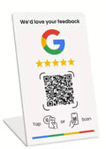 Expositor de mostrador NFC + QR para reseñas de Google